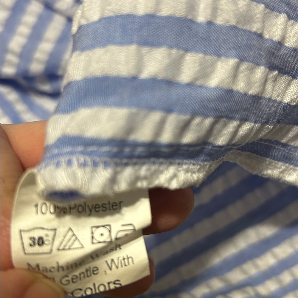 Joyfunear Knotted Shoulder Shirred Striped Cami Dress size L - Picture 8 of 8